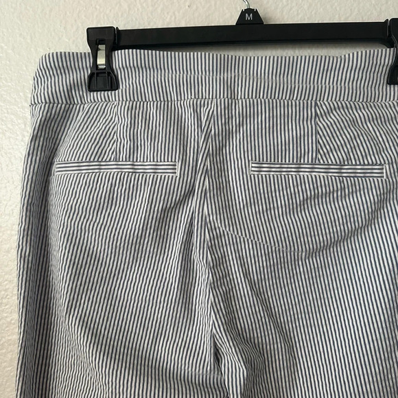 HILARY RADLEY Light Blue & White Stripe Elastic Waistband Medium Pants - Picture 5 of 6